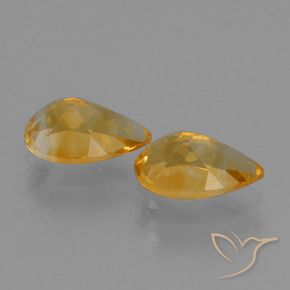 Gemas de Citrino Dorado naranja intenso natural de 2.38 ct, En forma de pera, VVS