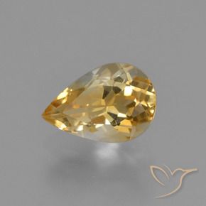 Citrino Dorado natural de 1.24 ct, En forma de pera, VVS-VS