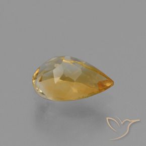 Citrino Dorado natural de 1.24 ct, En forma de pera, VVS-VS