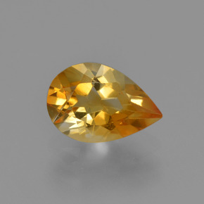 Citrino Dorado naranja oscuro natural de 1.18 ct, En forma de pera, VVS-VS