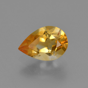 Citrino Dorado naranja oscuro natural de 1.18 ct, En forma de pera, VVS-VS