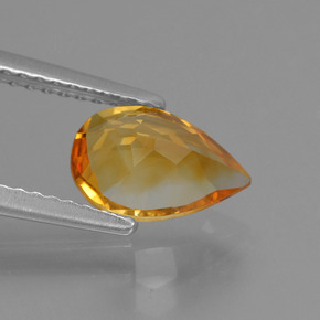 Citrino Dorado naranja oscuro natural de 1.18 ct, En forma de pera, VVS-VS