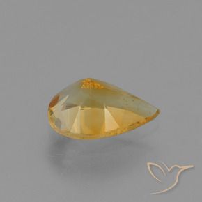 Citrino Dorado naranja intenso natural de 1.09 ct, En forma de pera, VS