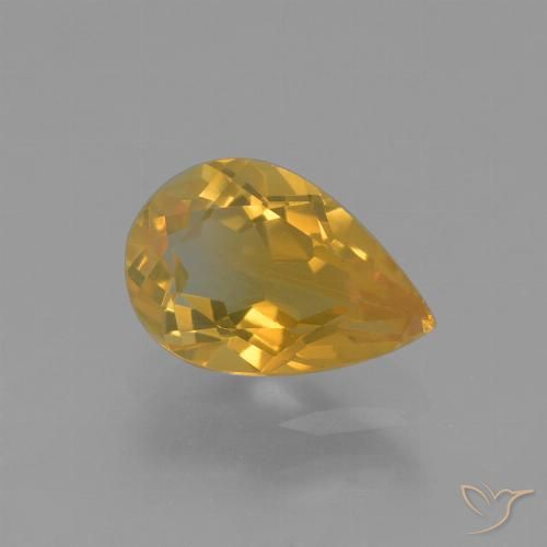 1.17ct Natural Naranja dorado intenso Citrino, En forma de pera, VS