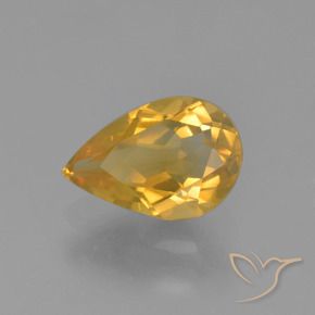 Citrino Naranja dorado intenso natural de 1.17 ct, En forma de pera, VS
