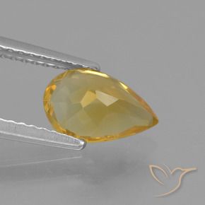 Citrino Naranja dorado intenso natural de 1.17 ct, En forma de pera, VS