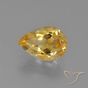 Citrino Dorado natural de 1.24 ct, En forma de pera, VVS-VS