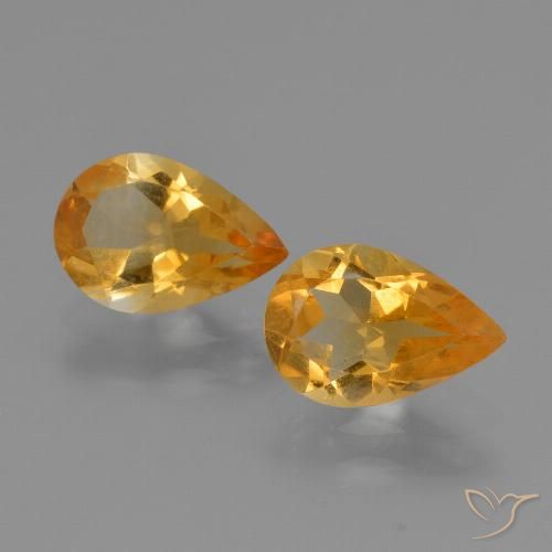 1.90ctw Natural Dorado naranja intenso Citrino, En forma de pera, VVS