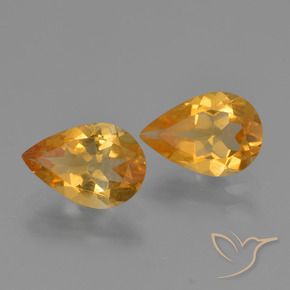 Gemas de Citrino Dorado naranja intenso natural de 1.90 ct, En forma de pera, VVS