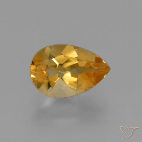 1.25ct Natural Dorado naranja intenso Citrino, En forma de pera, VVS-VS
