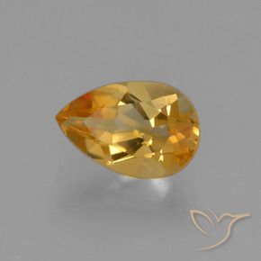 Citrino Dorado naranja intenso natural de 1.25 ct, En forma de pera, VVS-VS