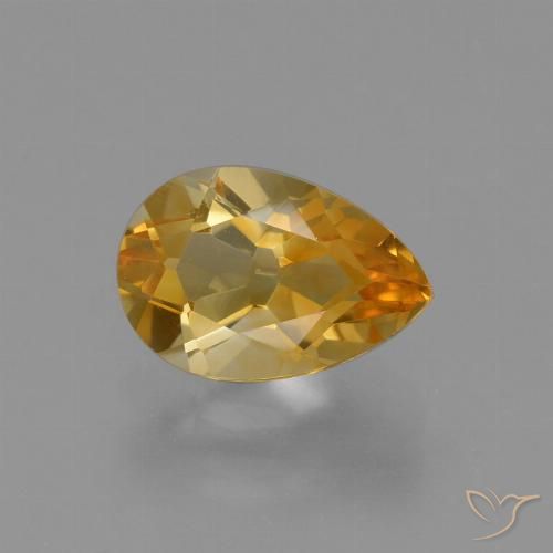 1.28ct Natural Dorado naranja Citrino, En forma de pera, VVS