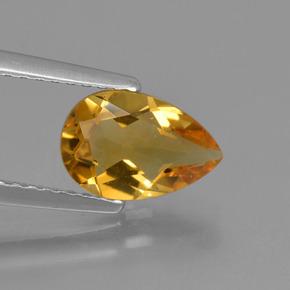 Citrino Dorado-naranja medio natural de 1.04 ct, En forma de pera, VVS