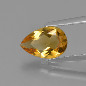 Citrino Dorado-naranja medio natural de 1.04 ct, En forma de pera, VVS