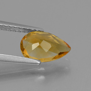 Citrino Dorado-naranja medio natural de 1.04 ct, En forma de pera, VVS