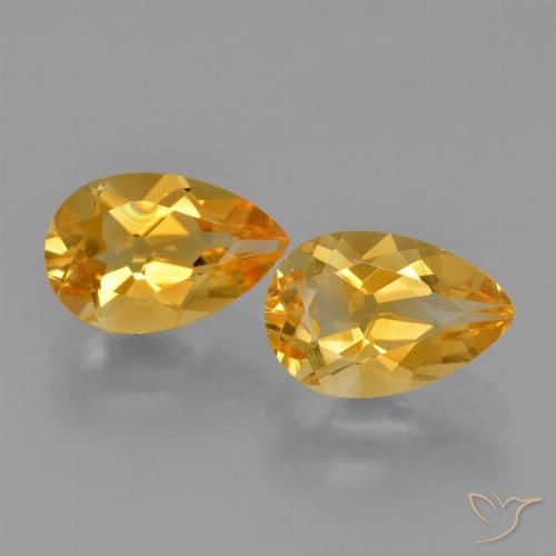 2.30ctw Natural Dorado naranja claro medio Citrino, En forma de pera, VVS