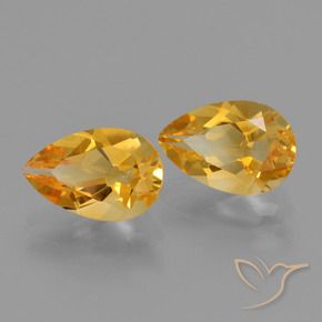 Gemas de Citrino Dorado naranja claro medio natural de 2.30 ct, En forma de pera, VVS