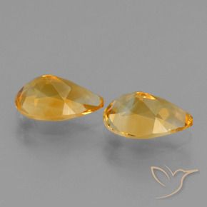 Gemas de Citrino Dorado naranja claro medio natural de 2.30 ct, En forma de pera, VVS