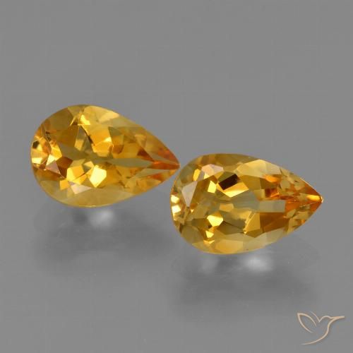 2.11ctw Natural Dorado naranja intenso Citrino, En forma de pera, VVS-VS