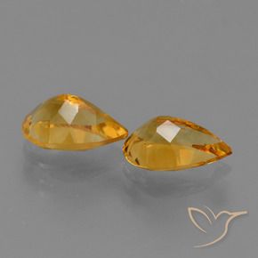 Gemas de Citrino Dorado naranja intenso natural de 2.11 ct, En forma de pera, VVS-VS