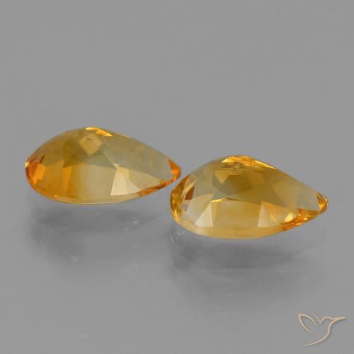 Gemas de Citrino Dorado naranja oscuro natural de 2.38 ct, En forma de pera, VVS-VS