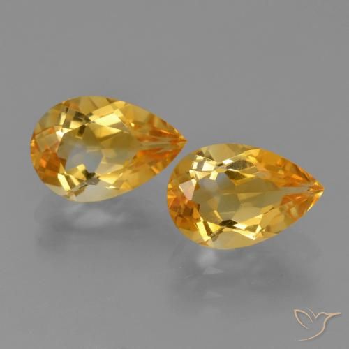 2.33ctw Natural Dorado naranja oscuro Citrino, En forma de pera, VVS-VS