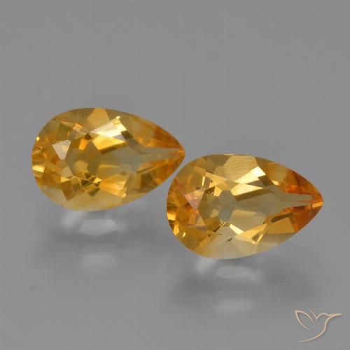 2.37ctw Natural Dorado naranja intenso Citrino, En forma de pera, VVS-VS