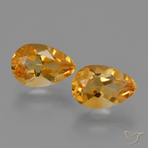 2.45ctw Natural Dorado naranja oscuro Citrino, En forma de pera, VVS-VS
