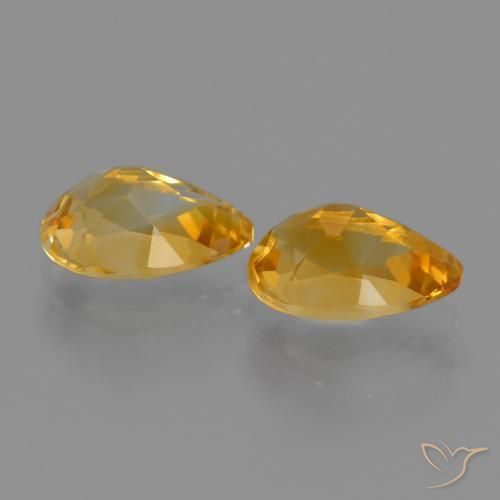 Gemas de Citrino Dorado naranja oscuro natural de 2.45 ct, En forma de pera, VVS-VS