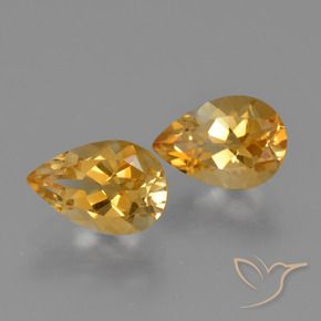 Gemas de citrino dorado natural de 2,37 ct, en forma de pera, VS