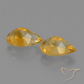 Gemas de citrino dorado natural de 2,37 ct, en forma de pera, VS