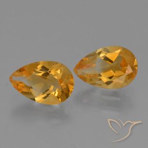 Gemas de Citrino Dorado naranja oscuro natural de 2.27 ct, En forma de pera, VS