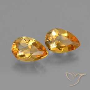 Gemas de Citrino Dorado naranja claro medio natural de 2.23 ct, En forma de pera, VVS