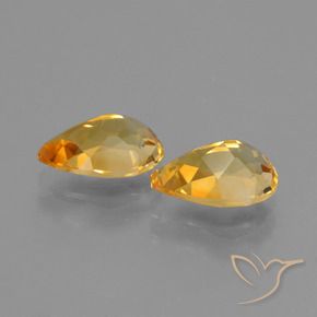 Gemas de Citrino Dorado naranja claro medio natural de 2.23 ct, En forma de pera, VVS