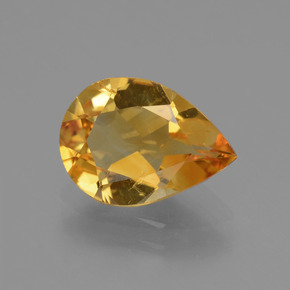 Citrino amarillo natural de 2,02 ct, en forma de pera, VS
