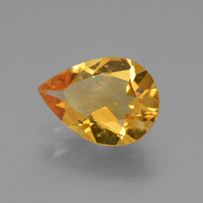 Citrino amarillo natural de 2,02 ct, en forma de pera, VS