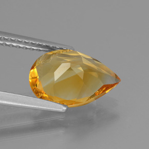 Citrino amarillo natural de 2,02 ct, en forma de pera, VS
