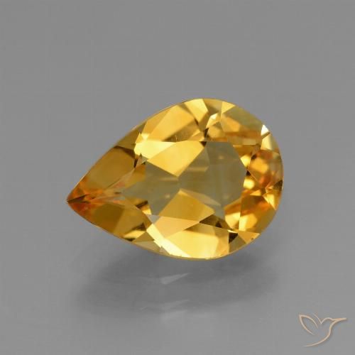 2.10ct Natural Naranja dorado intenso Citrino, En forma de pera, VVS-VS
