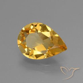 Citrino Naranja dorado intenso natural de 2.10 ct, En forma de pera, VVS-VS