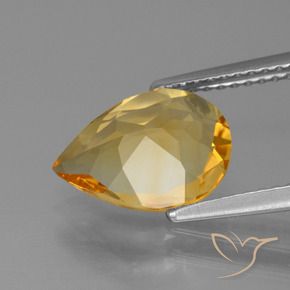 Citrino Naranja dorado intenso natural de 2.10 ct, En forma de pera, VVS-VS