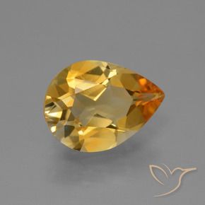 Citrino Dorado oscuro medio natural de 2.10 ct, En forma de pera, VVS-VS