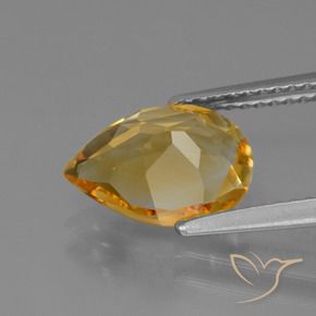 Citrino Dorado oscuro medio natural de 2.10 ct, En forma de pera, VVS-VS