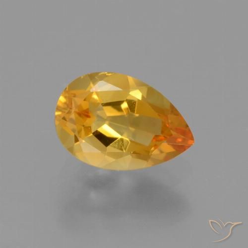 1.17ct Natural Dorado naranja oscuro Citrino, En forma de pera, VS