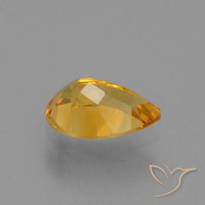 Citrino Dorado naranja oscuro natural de 1.17 ct, En forma de pera, VS