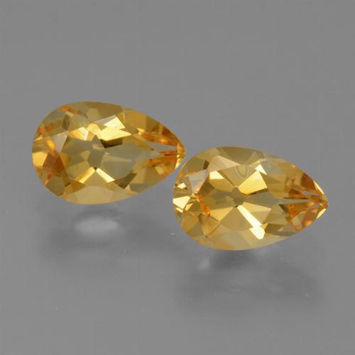 Gemas de citrino dorado natural de 2,26 ct, en forma de pera, VVS-VS