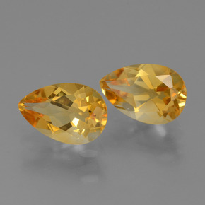 Gemas de citrino dorado natural de 2,26 ct, en forma de pera, VVS-VS