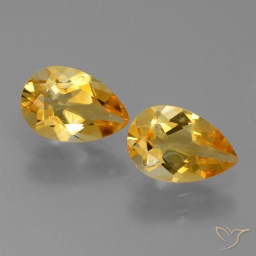2.17ctw Natural Dorado naranja oscuro Citrino, En forma de pera, VVS-VS