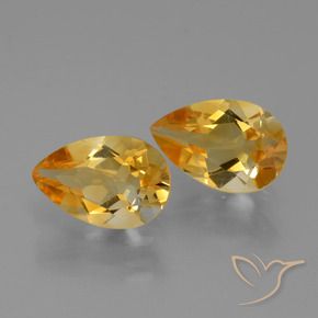 Gemas de Citrino Dorado naranja oscuro natural de 2.17 ct, En forma de pera, VVS-VS