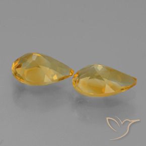 Gemas de Citrino Dorado naranja oscuro natural de 2.17 ct, En forma de pera, VVS-VS