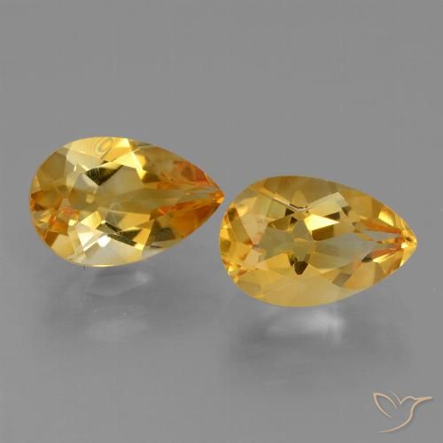 2.32ctw Natural Dorado naranja intenso Citrino, En forma de pera, VVS-VS